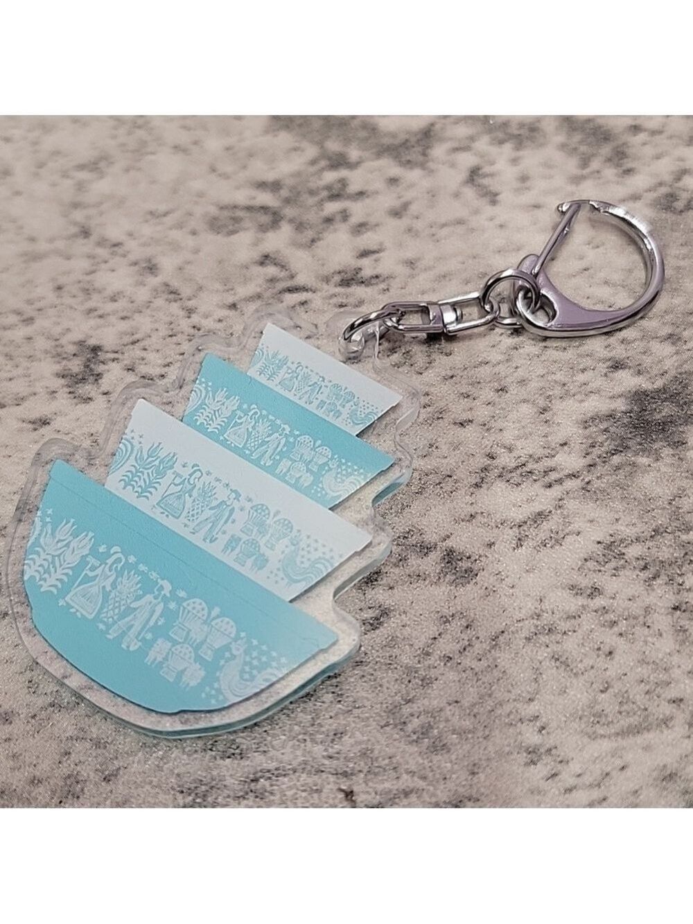 Pyrex Butterprint stack Keychain Keyring - Picture 2 of 2